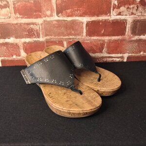 Vionic Anitra Womens Sandals Size 9 Anitra Black Cork Wedge Platform